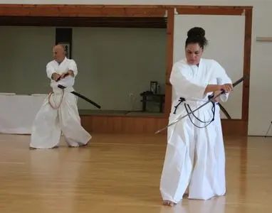Pratiquants de iaido en action