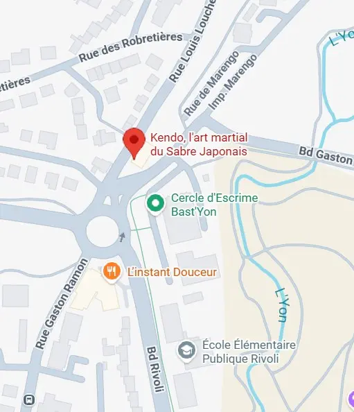 Plan d'accès à la salle d'entraînement de Kendo à la Roche-sur-Yon